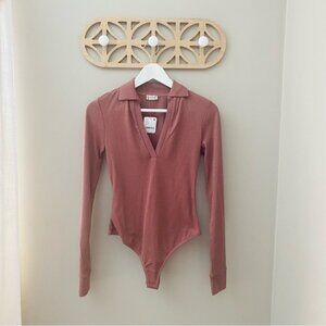 Free People Do It Right Bodysuit Brown Sz Small